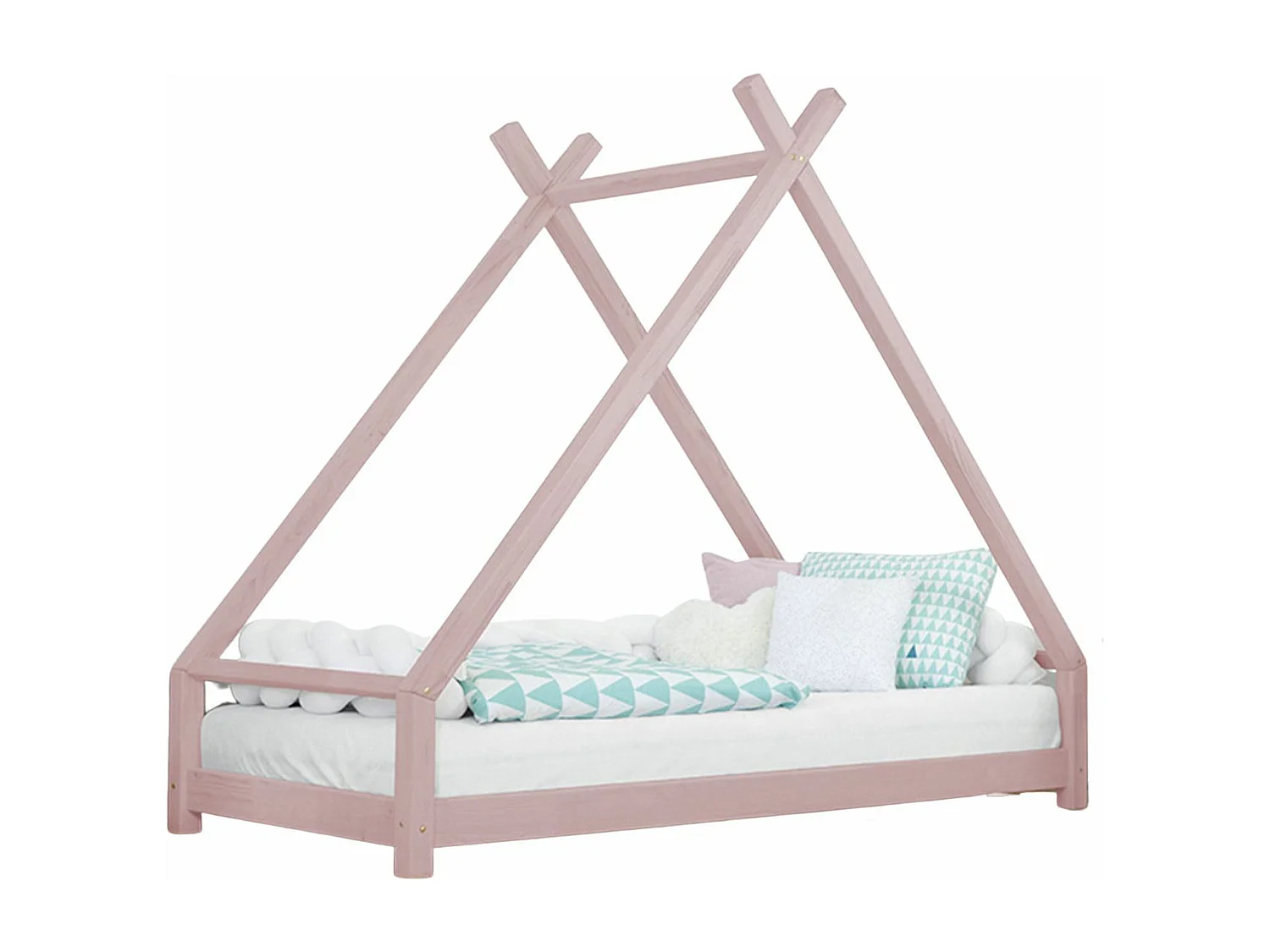TAHUKA kinder tipi bed 90 x 190 pastelroze