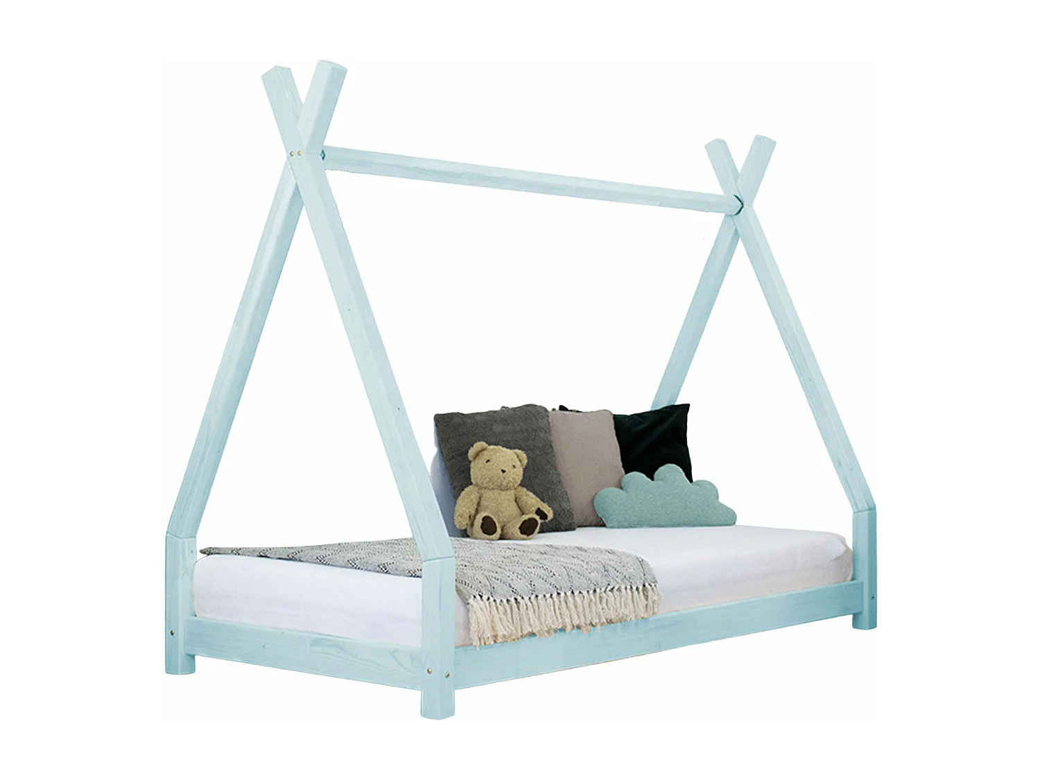 Lit tipi enfant NAKANA 90 x 180 bleu clair