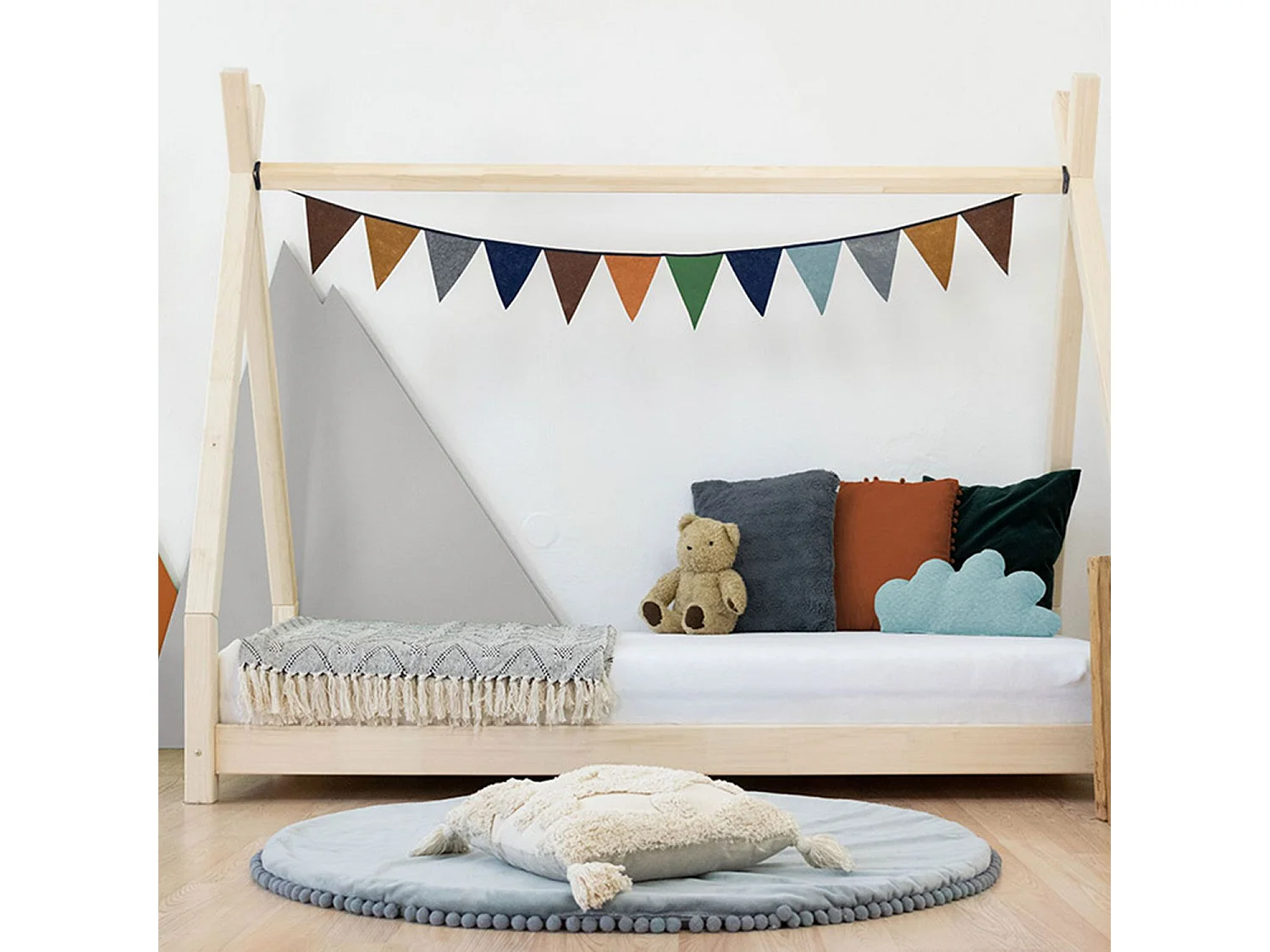 Lit tipi enfant NAKANA 120 x 190 vert sauge