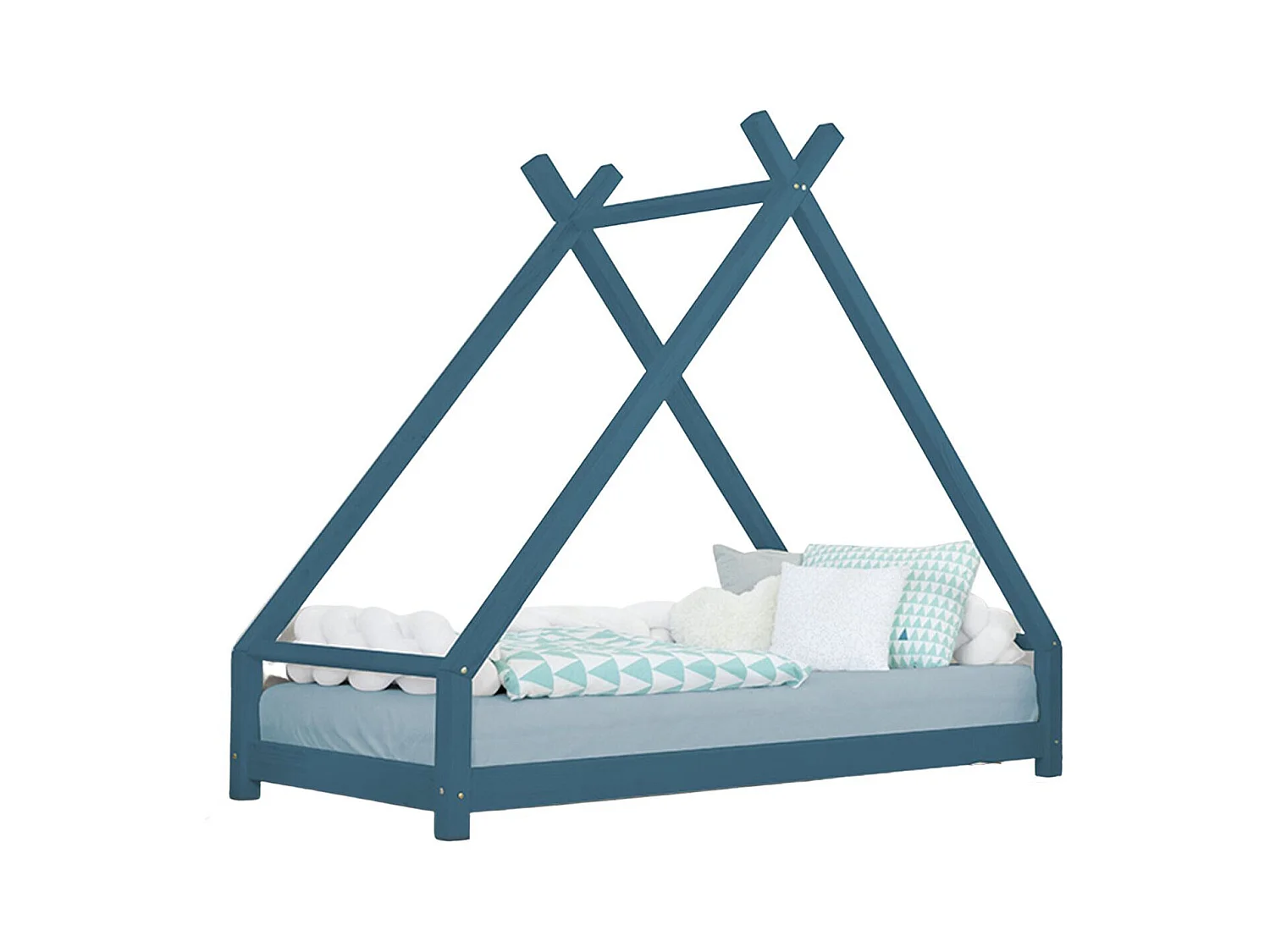 Lit tipi enfant TAHUKA 90 x 190 vert pétrole