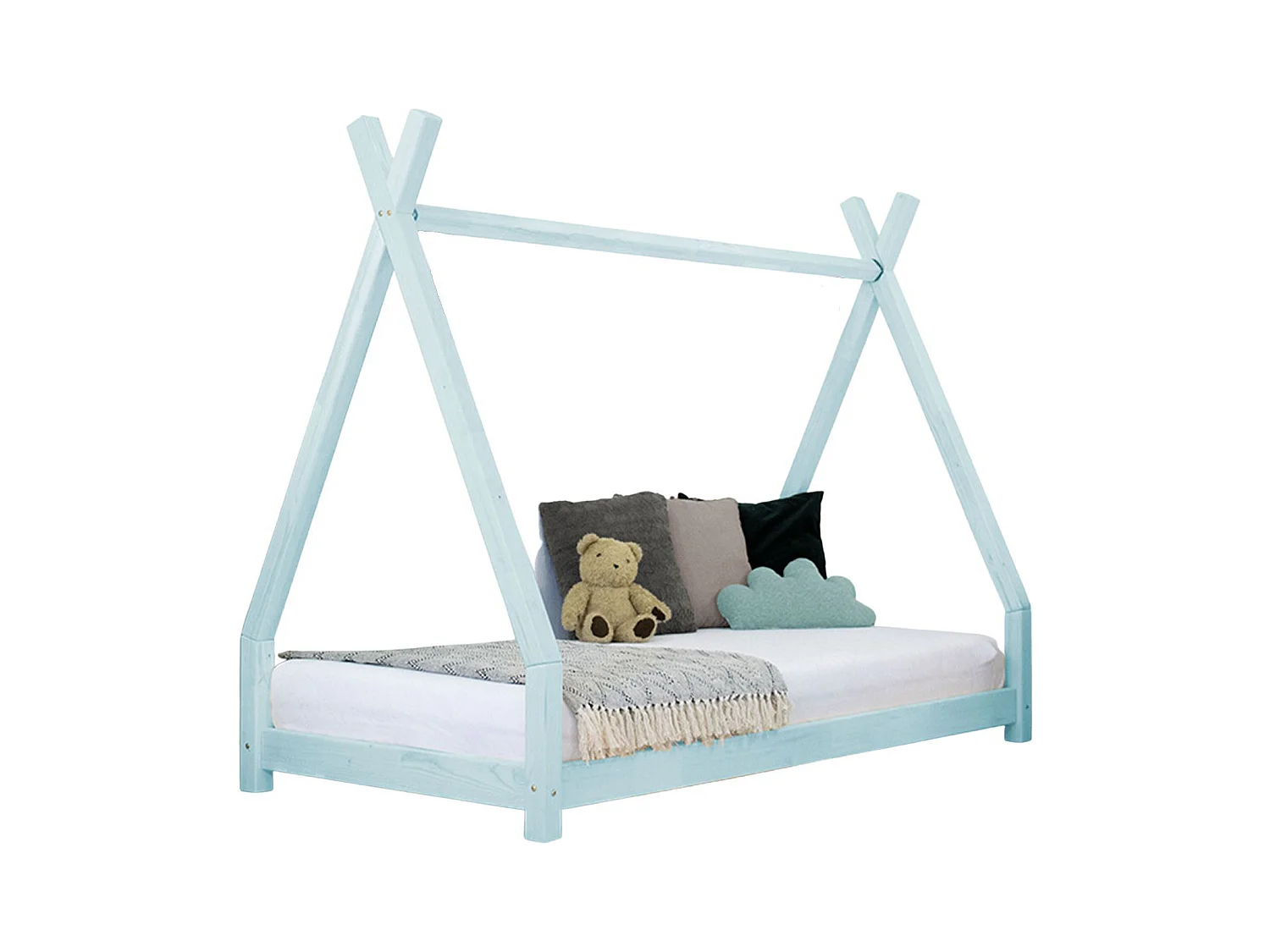 Lit tipi enfant NAKANA 90 x 160 bleu clair