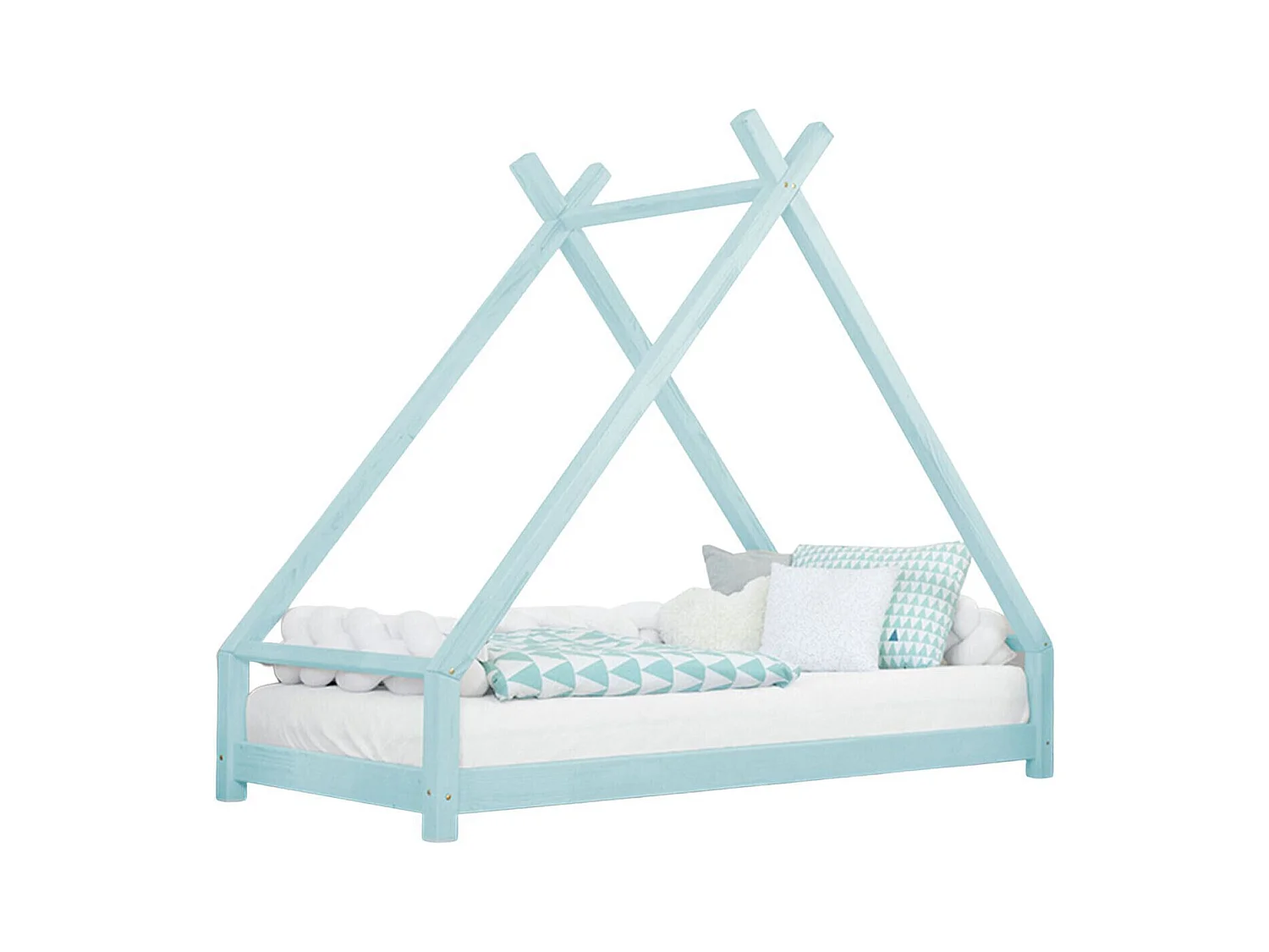 Lit tipi enfant TAHUKA 90 x 190 bleu clair