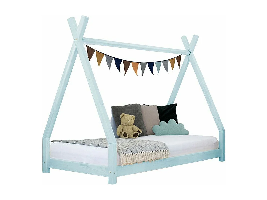 Lit tipi enfant NAKANA 120 x 190 bleu clair