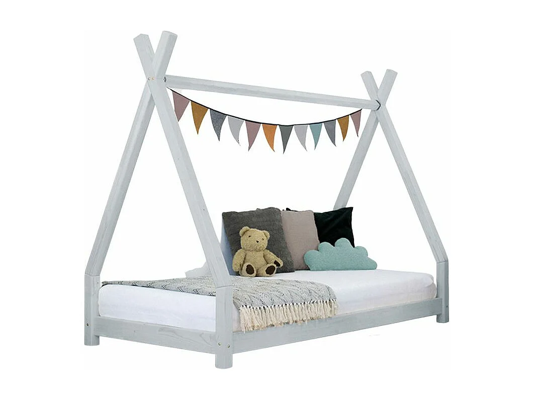 Lit tipi enfant NAKANA 120 x 200 gris clair