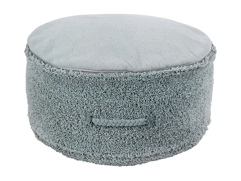 Pouf bleu vintage en coton 50 x 50 x 20 cm