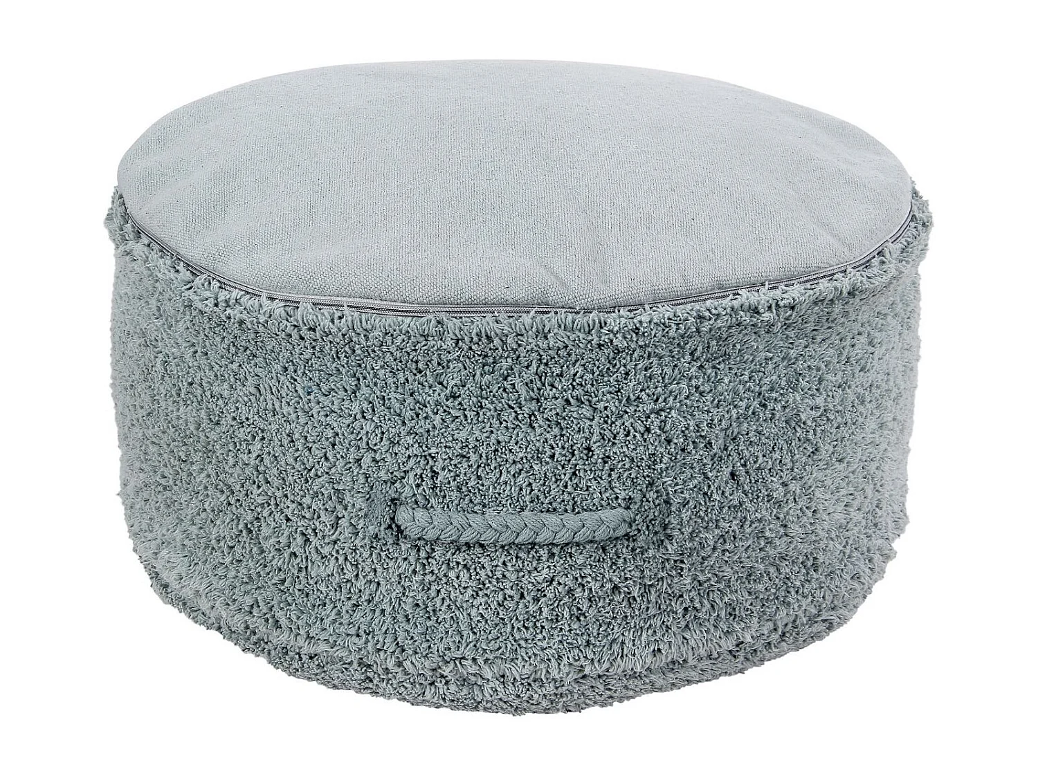 Pouf bleu vintage en coton 50 x 50 x 20 cm