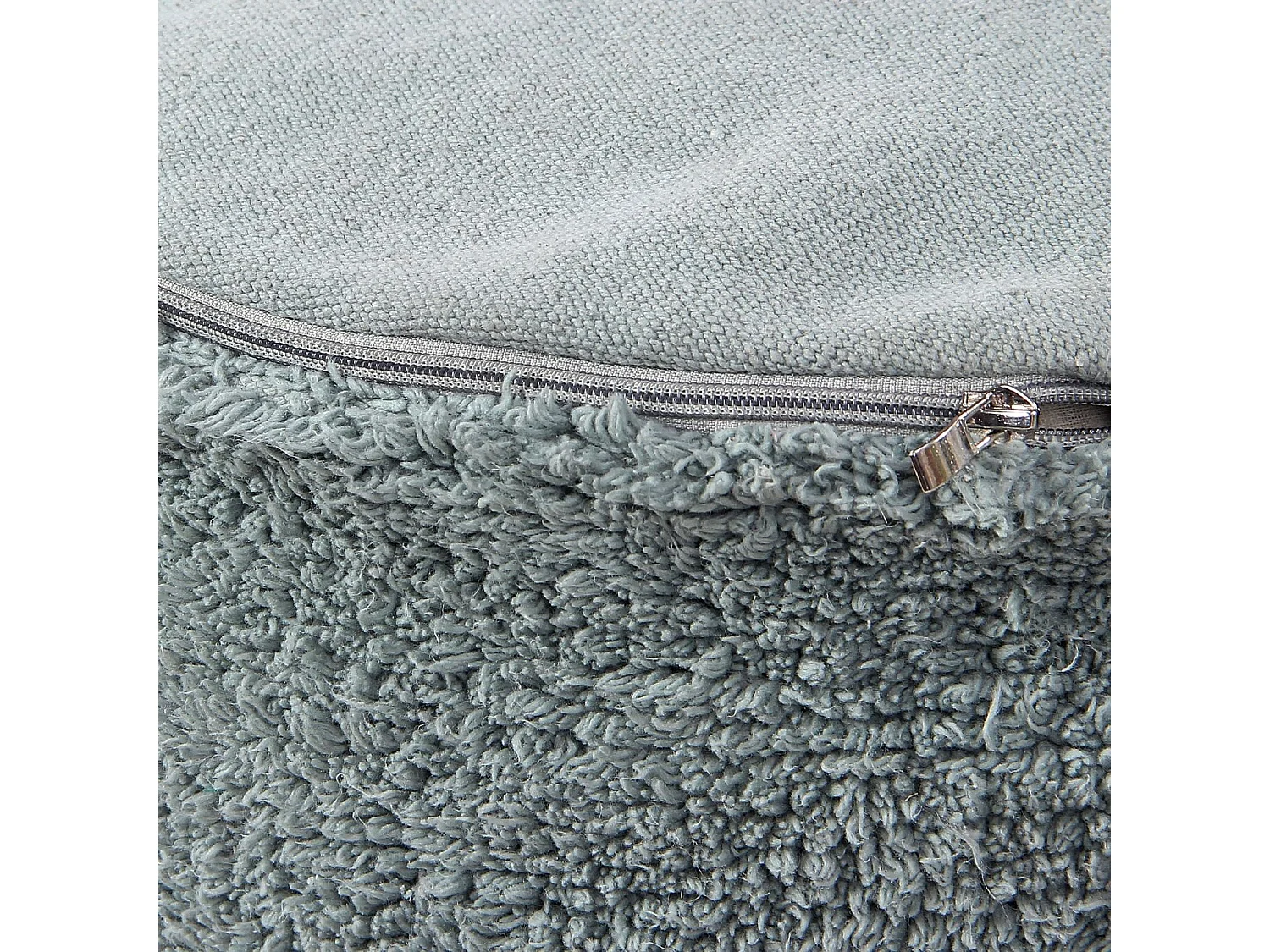 Pouf bleu vintage en coton 50 x 50 x 20 cm