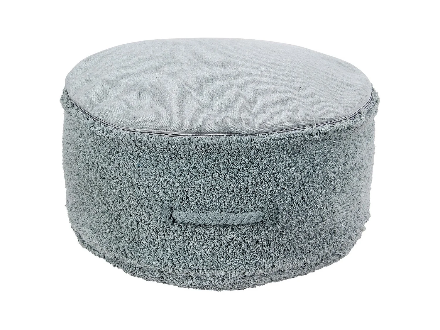 Pouf bleu vintage en coton 50 x 50 x 20 cm