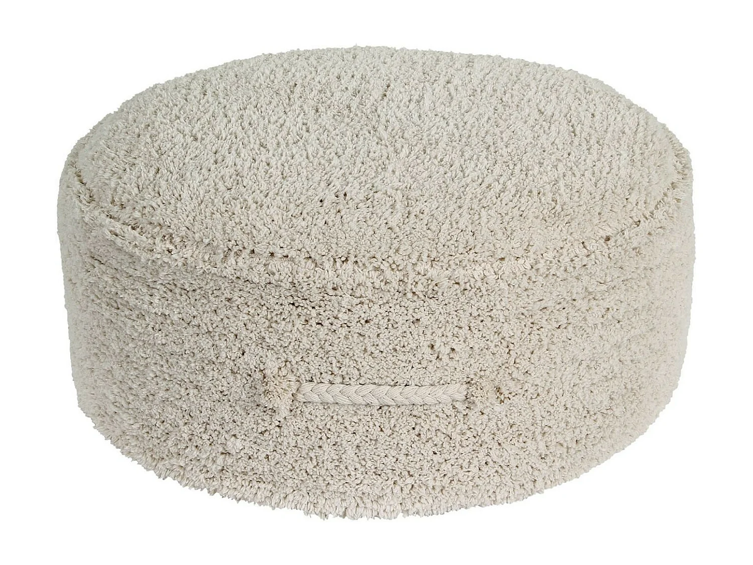 Pouf beige en coton 50 x 50 x 20 cm