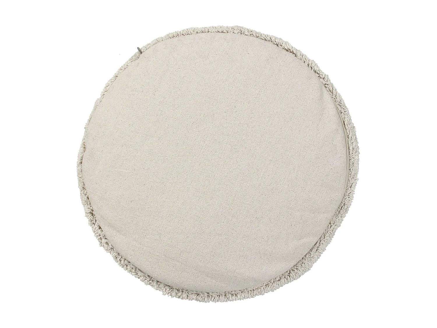 Pouf beige en coton 50 x 50 x 20 cm
