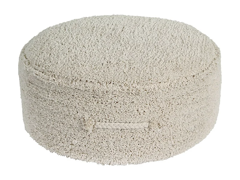 Pouf beige en coton 50 x 50 x 20 cm