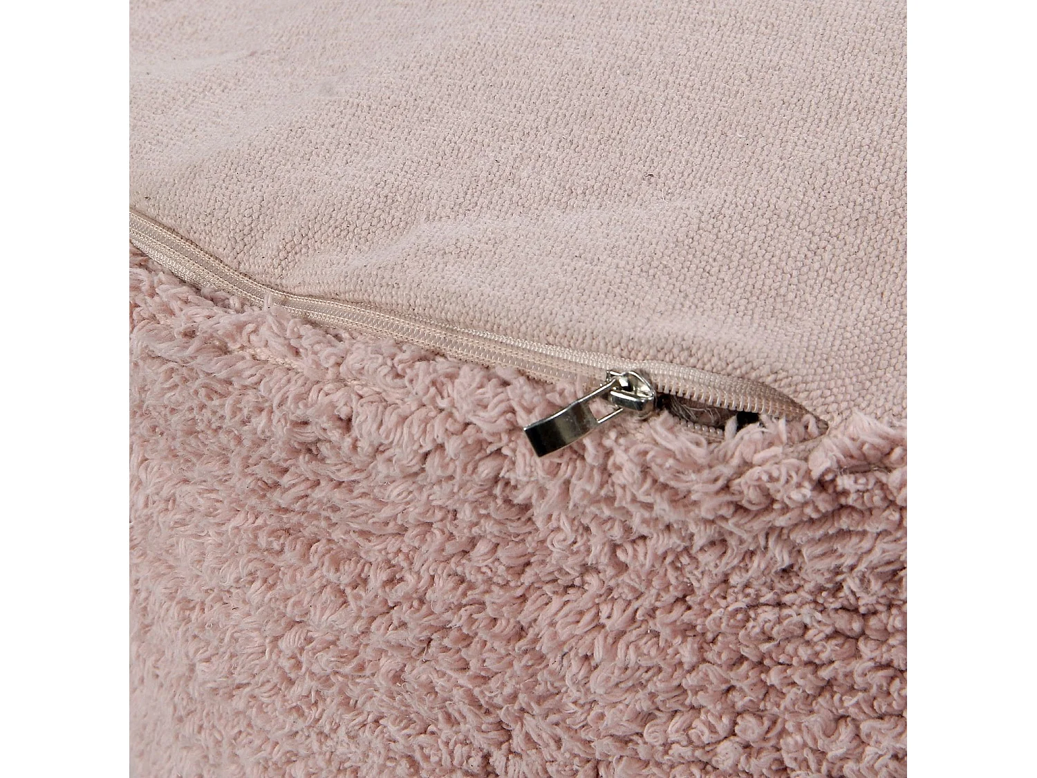 Pouf marron clair en coton 50 x 50 x 20 cm