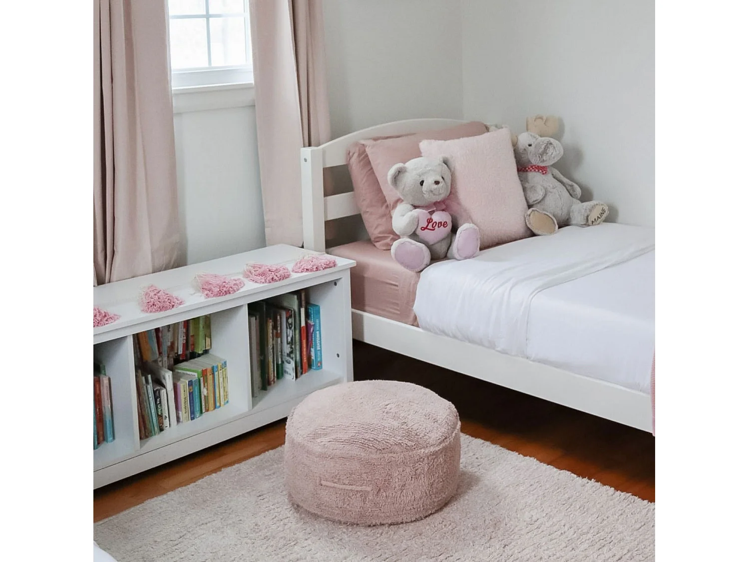 Pouf marron clair en coton 50 x 50 x 20 cm