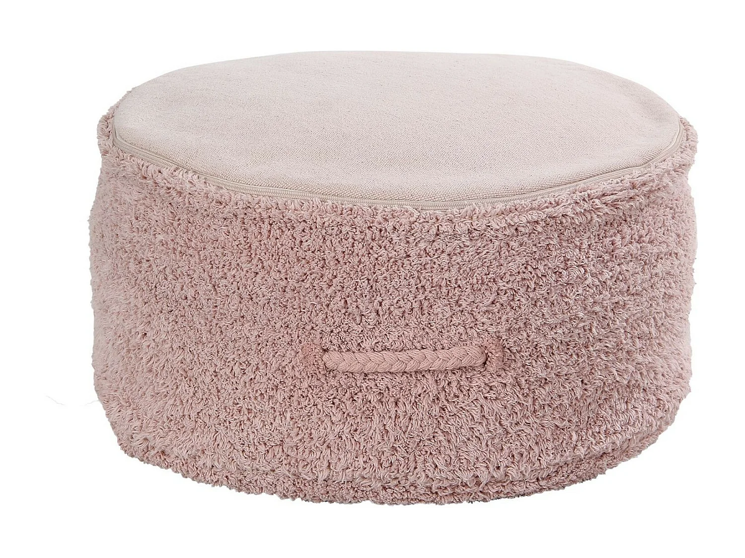 Pouf marron clair en coton 50 x 50 x 20 cm