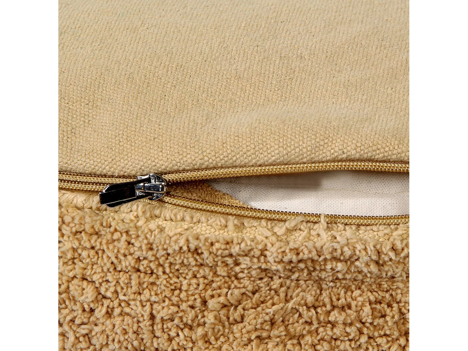 Pouf miel en coton 50 x 50 x 20 cm