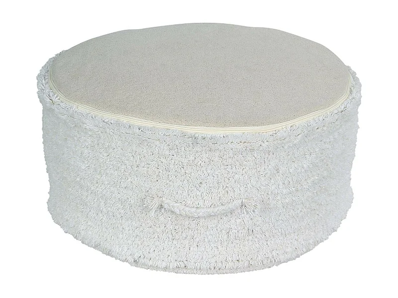Pouf ivoire en coton 50 x 50 x 20 cm