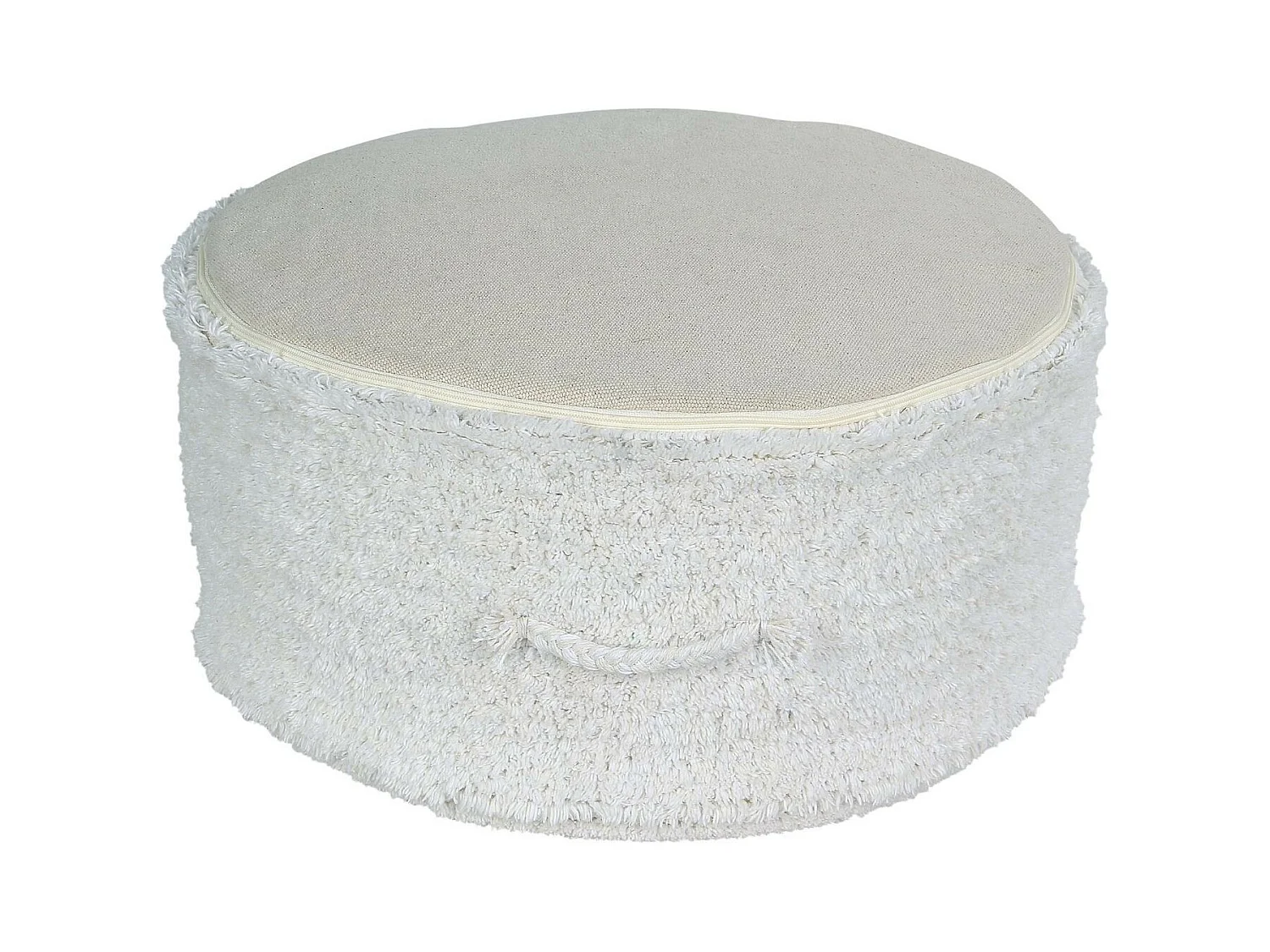 Pouf ivoire en coton 50 x 50 x 20 cm