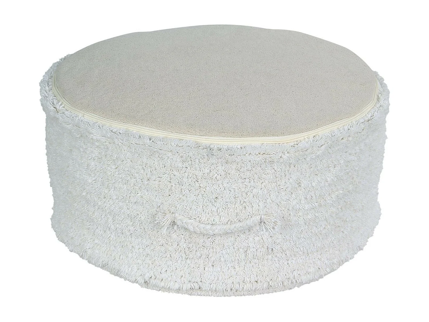Pouf ivoire en coton 50 x 50 x 20 cm