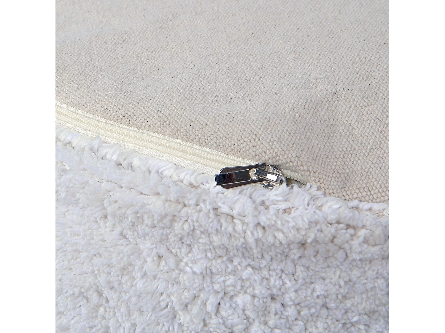 Pouf ivoire en coton 50 x 50 x 20 cm