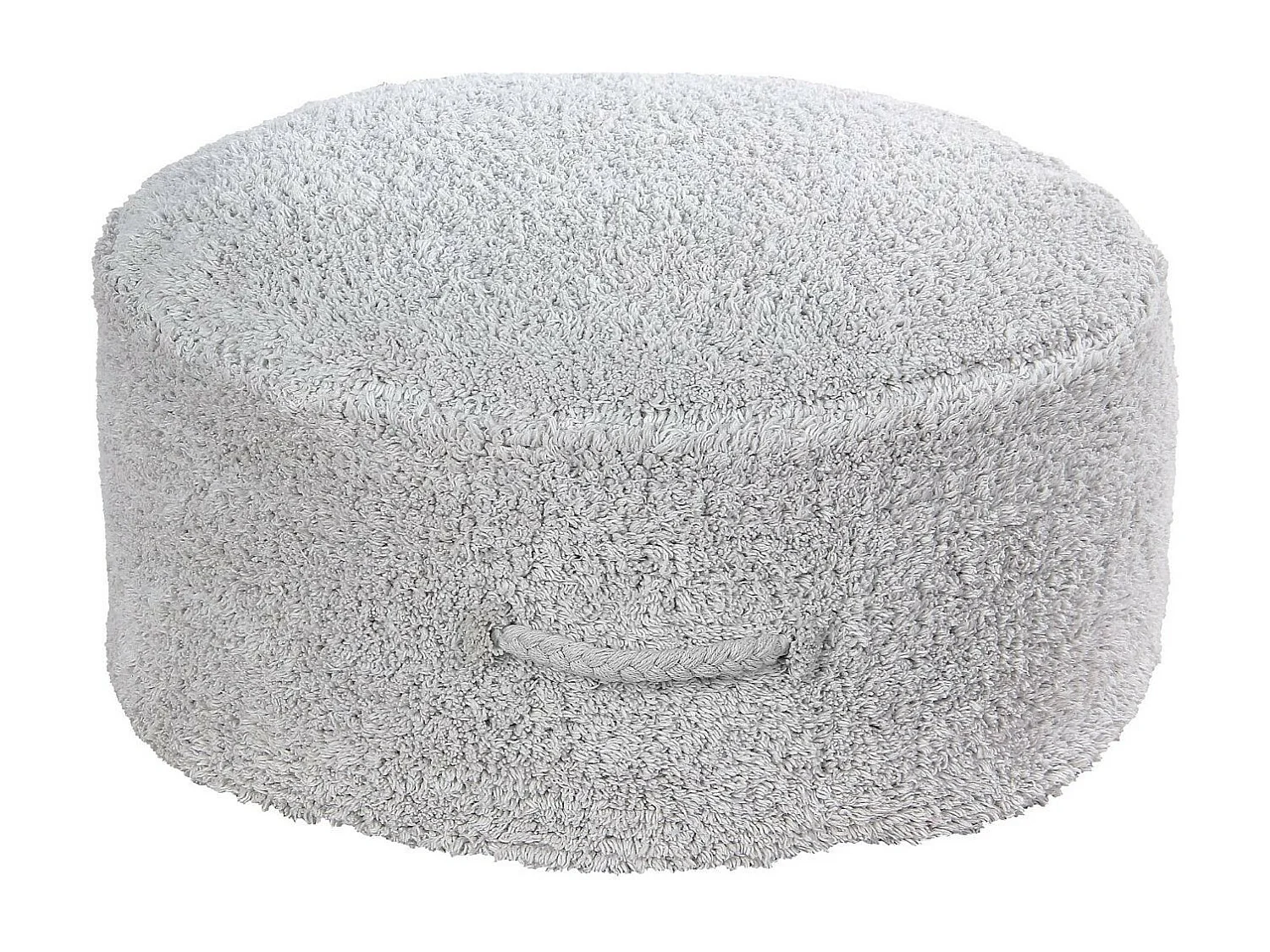 Pouf gris clair en coton 50 x 50 x 20 cm