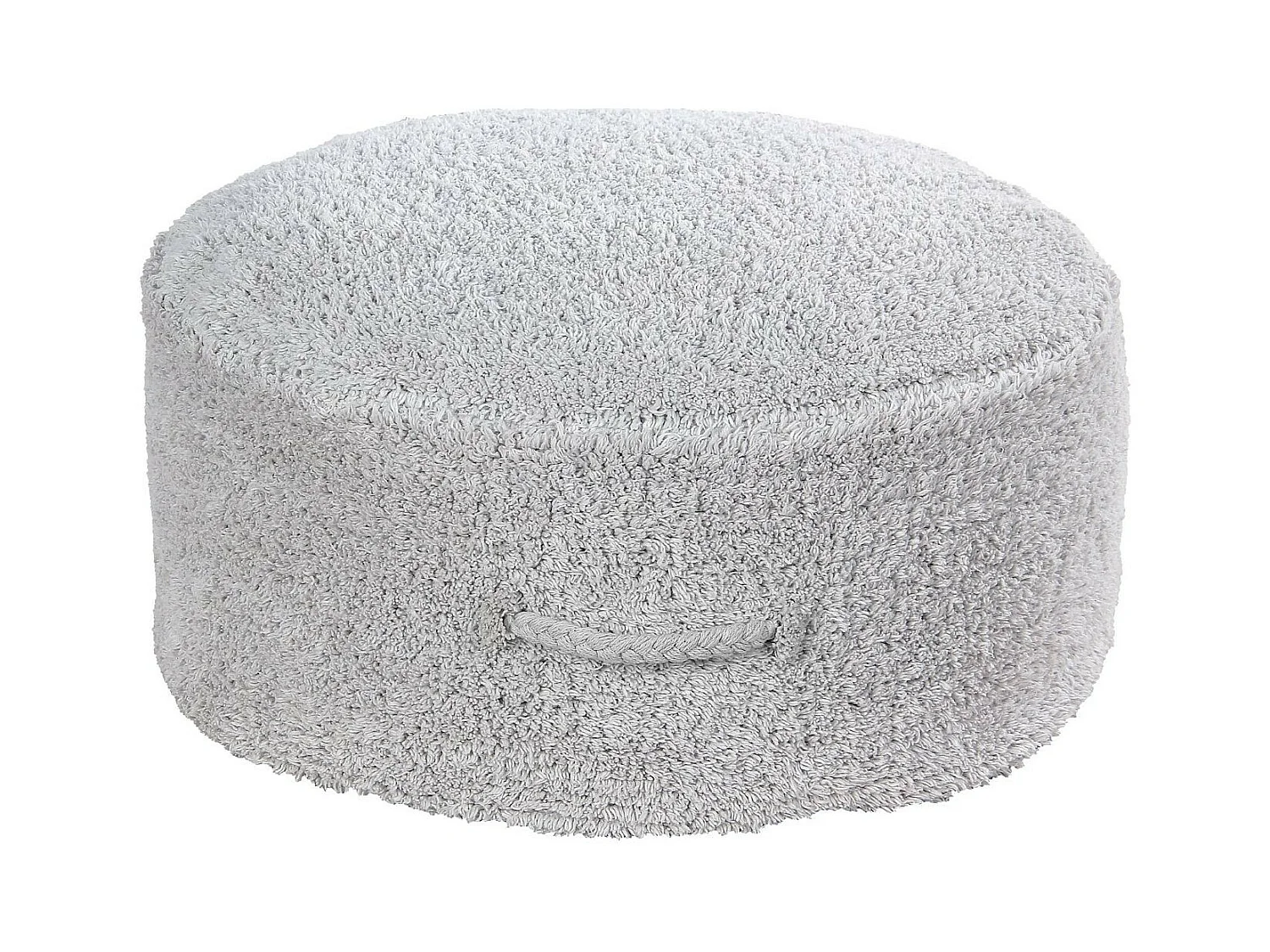 Pouf gris clair en coton 50 x 50 x 20 cm