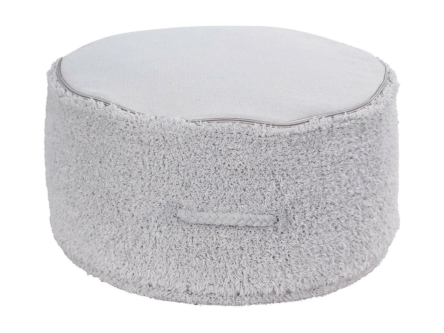 Pouf gris clair en coton 50 x 50 x 20 cm