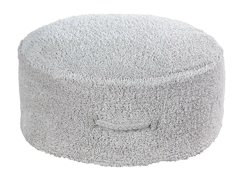 Pouf gris clair en coton 50 x 50 x 20 cm