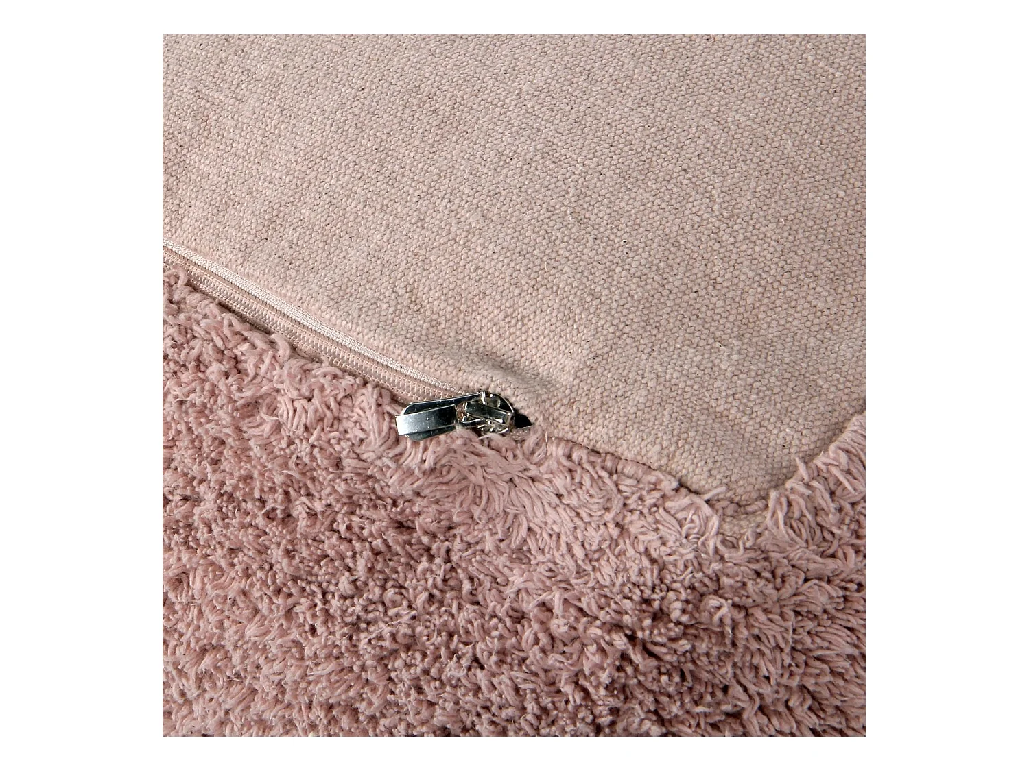 Pouf rectangulaire en coton marron 18 x 30 x 39 cm