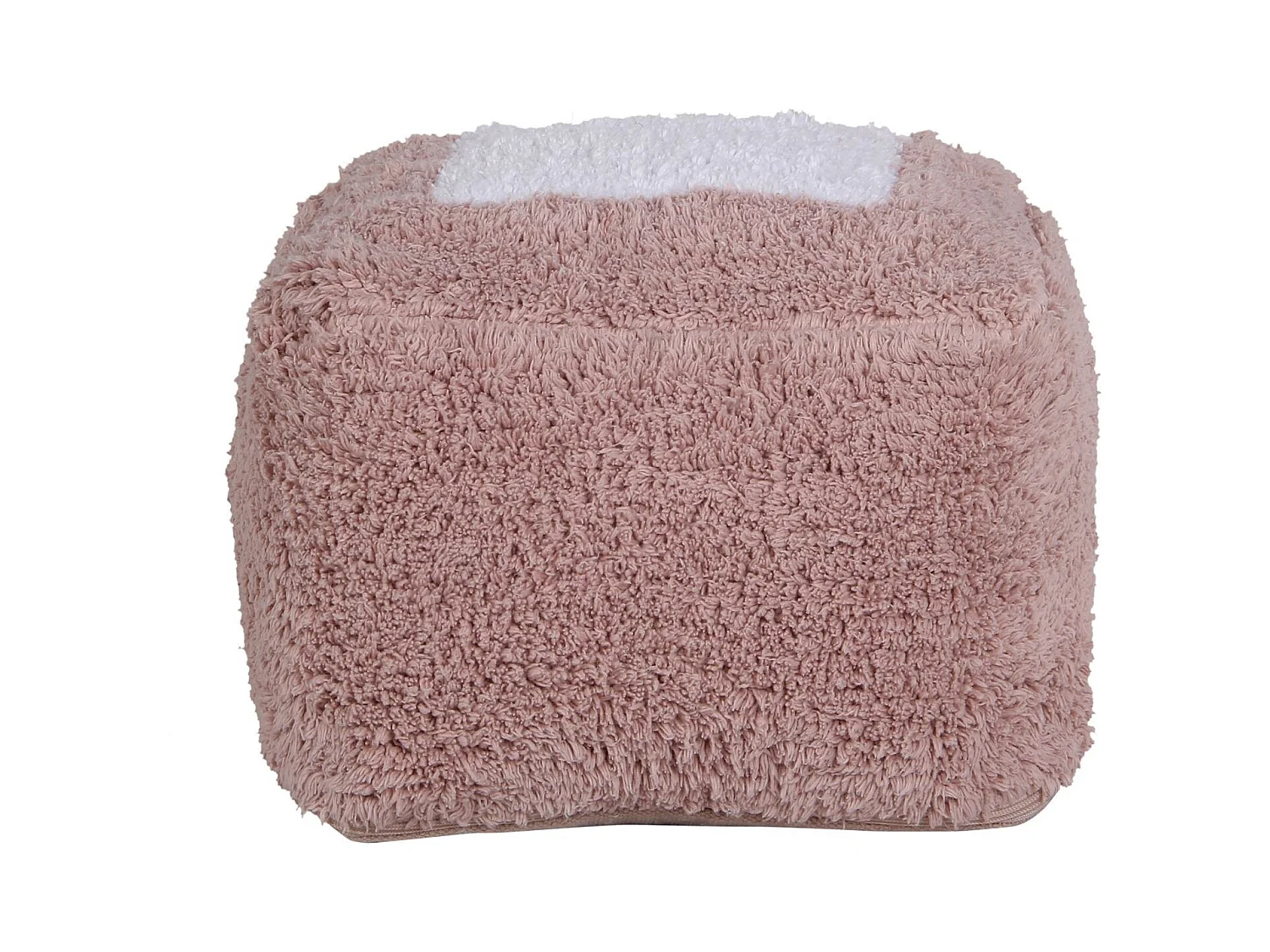 Pouf rectangulaire en coton marron 18 x 30 x 39 cm