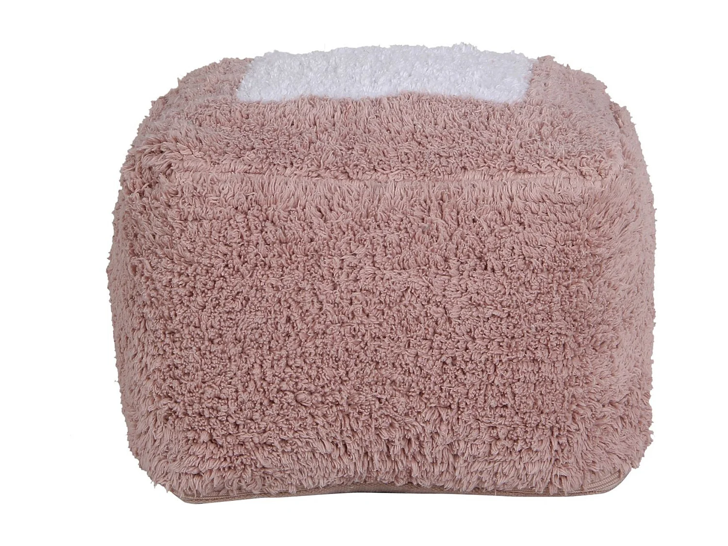 Pouf rectangulaire en coton marron 18 x 30 x 39 cm