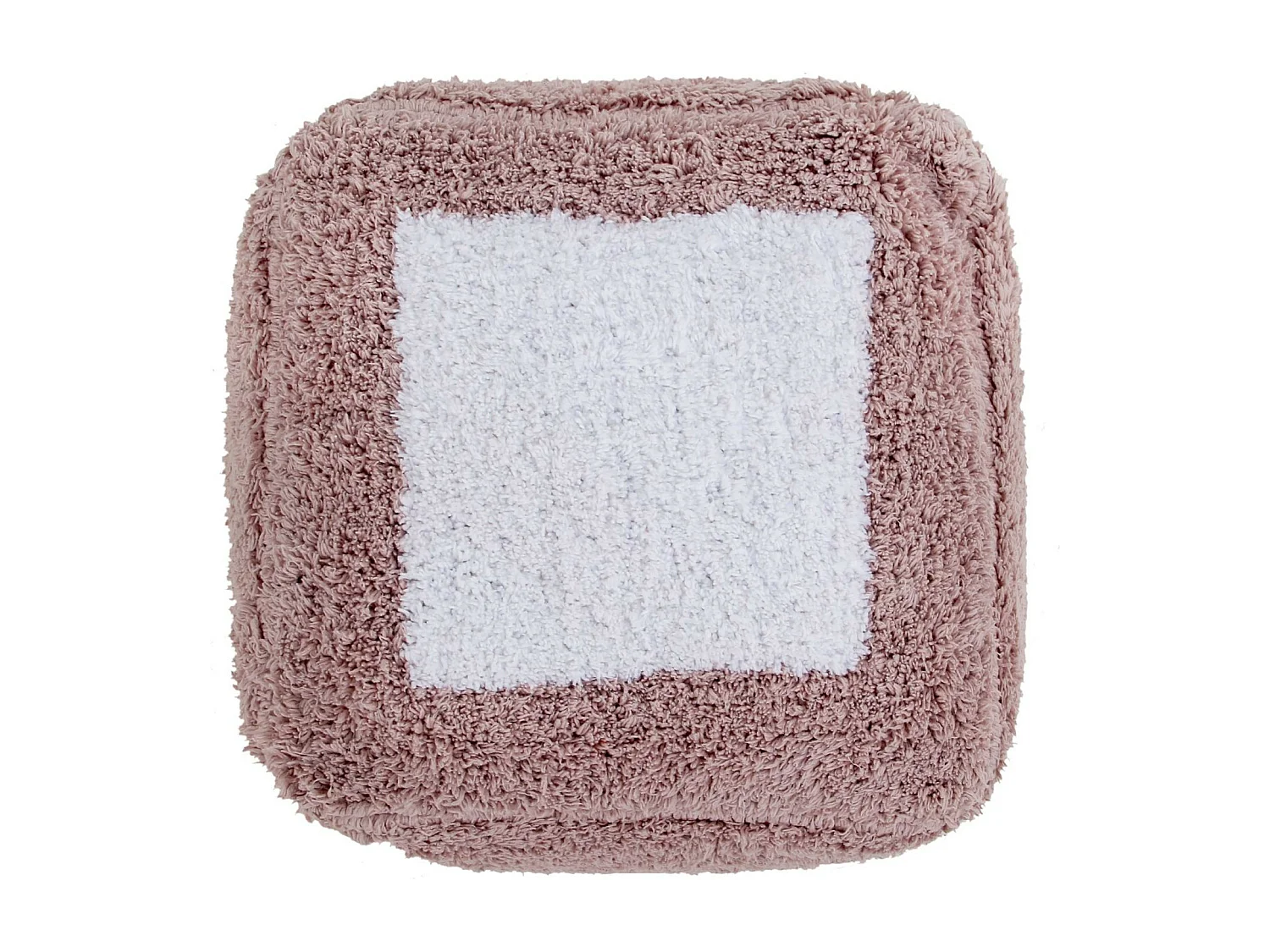 Pouf rectangulaire en coton marron 18 x 30 x 39 cm