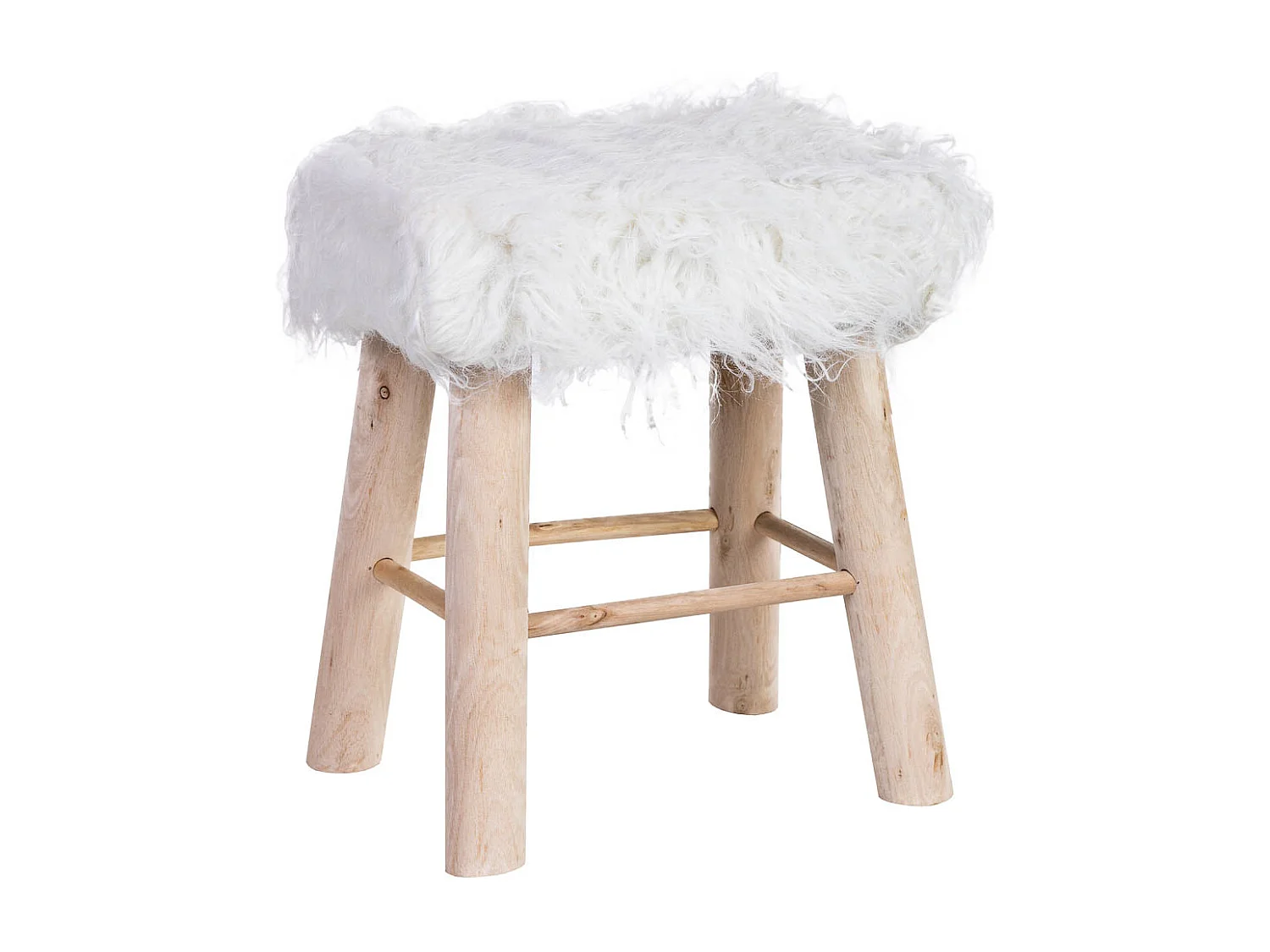 Banco em madeira revestido a tecido branco 37x26x43h cm