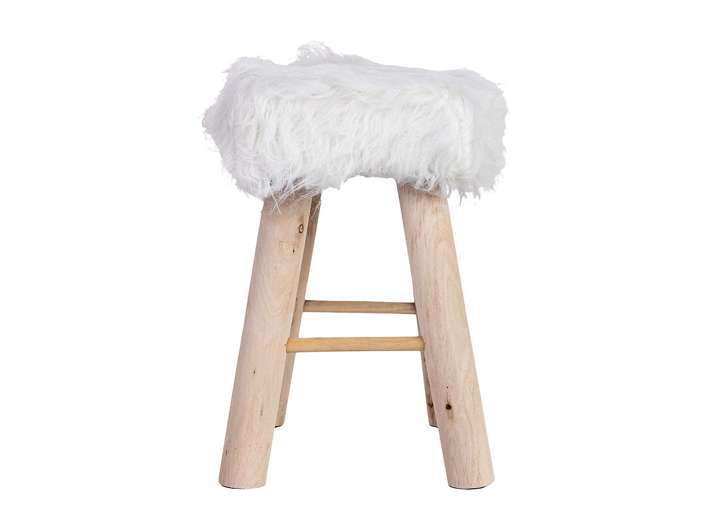 Banco em madeira revestido a tecido branco 37x26x43h cm