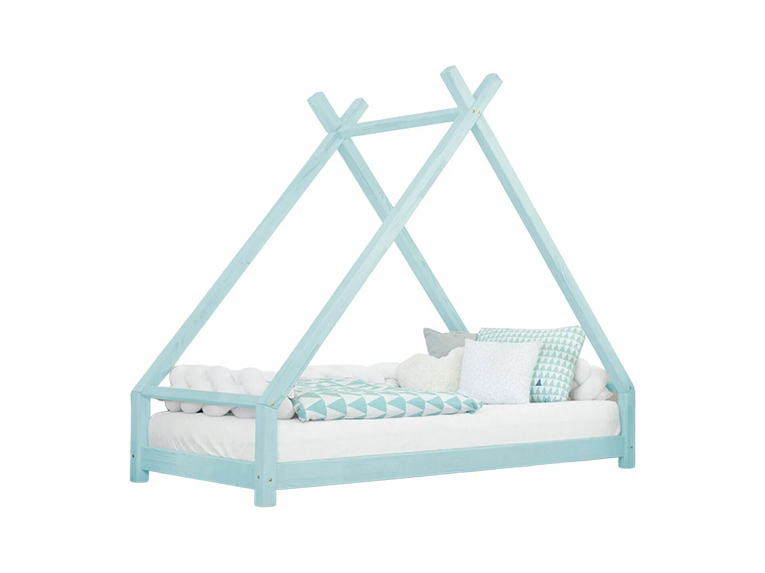 Lit tipi enfant TAHUKA 90 x 180 bleu clair