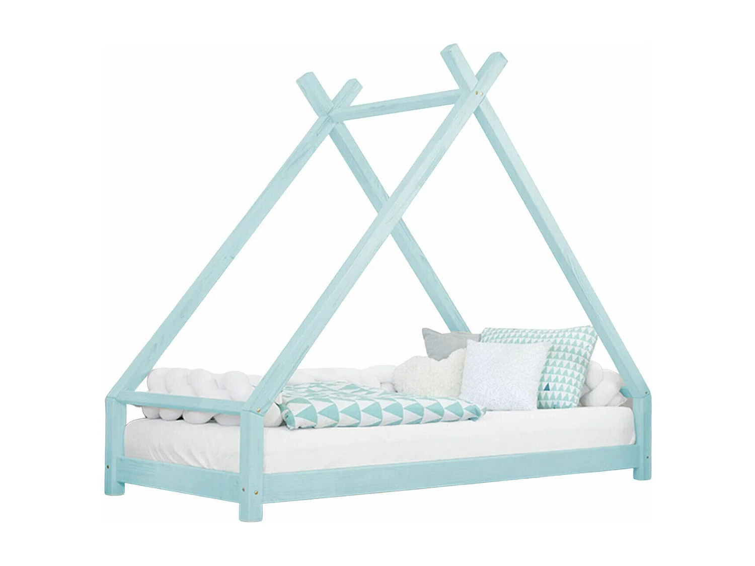TAHUKA kinder tipi bed 90 x 180 lichtblauw