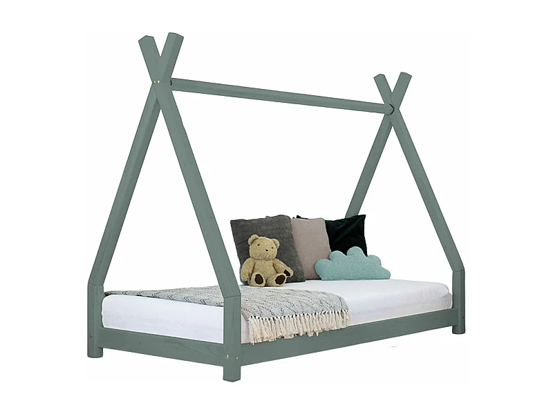 Lit tipi enfant NAKANA 80 x 180 vert sauge