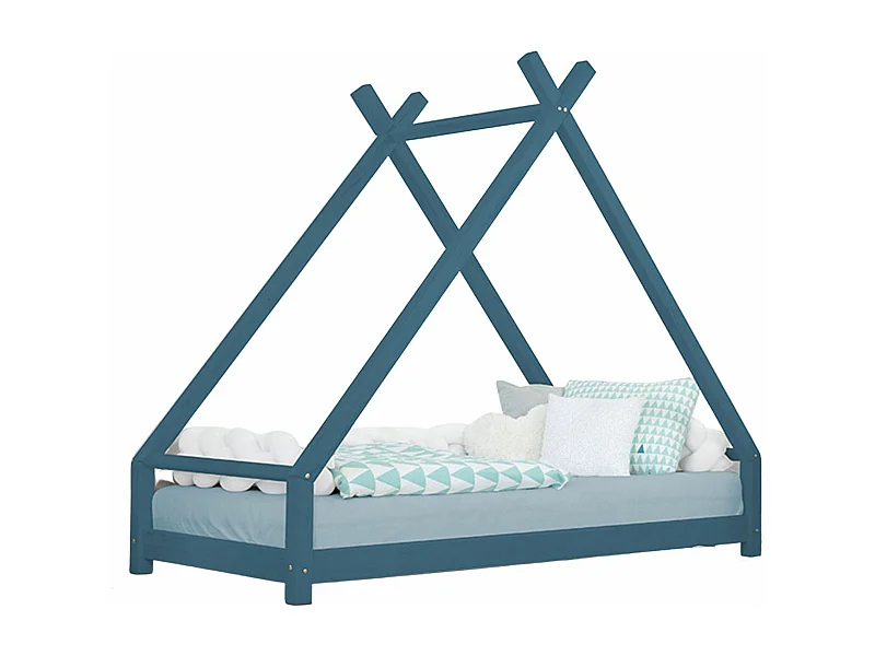 Lit tipi enfant TAHUKA 120 x 200 vert pétrole