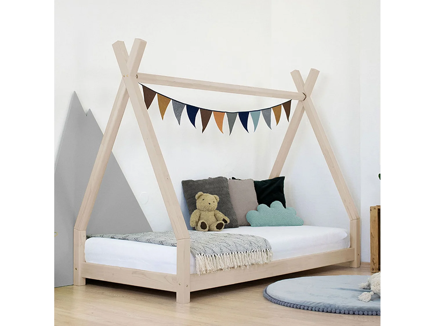Lit tipi enfant NAKANA 90 x 190 beige