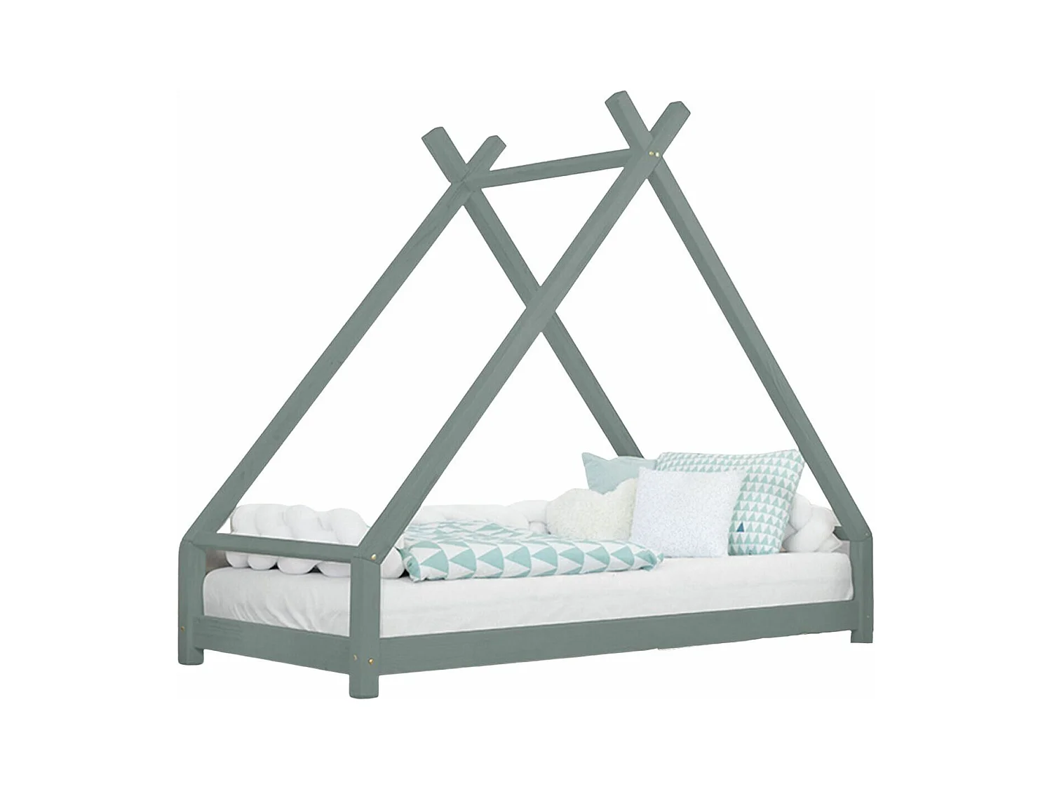 Lit tipi enfant TAHUKA 90 x 190 vert sauge