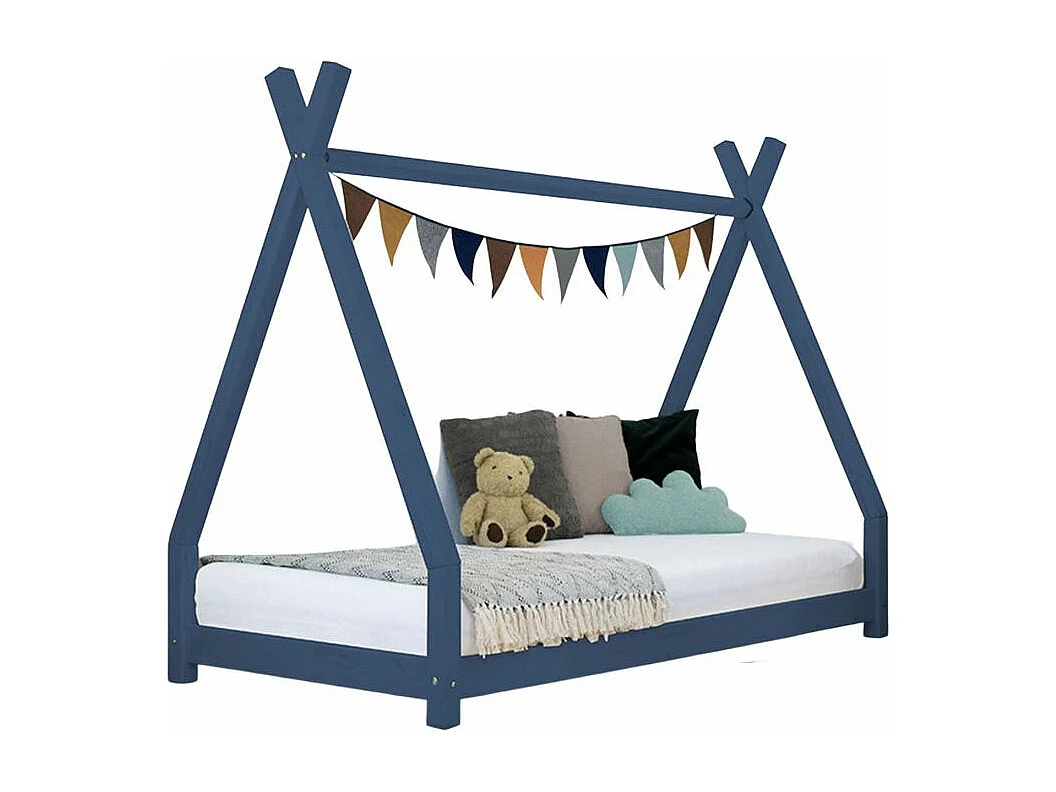 Lit tipi enfant NAKANA 90 x 160 bleu marine