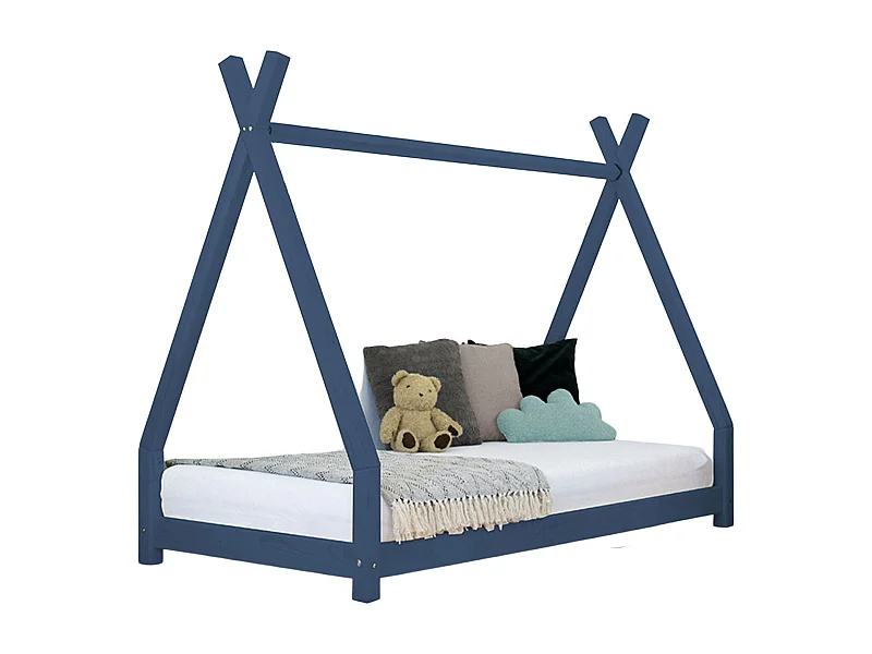 Lit tipi enfant NAKANA 90 x 160 bleu marine