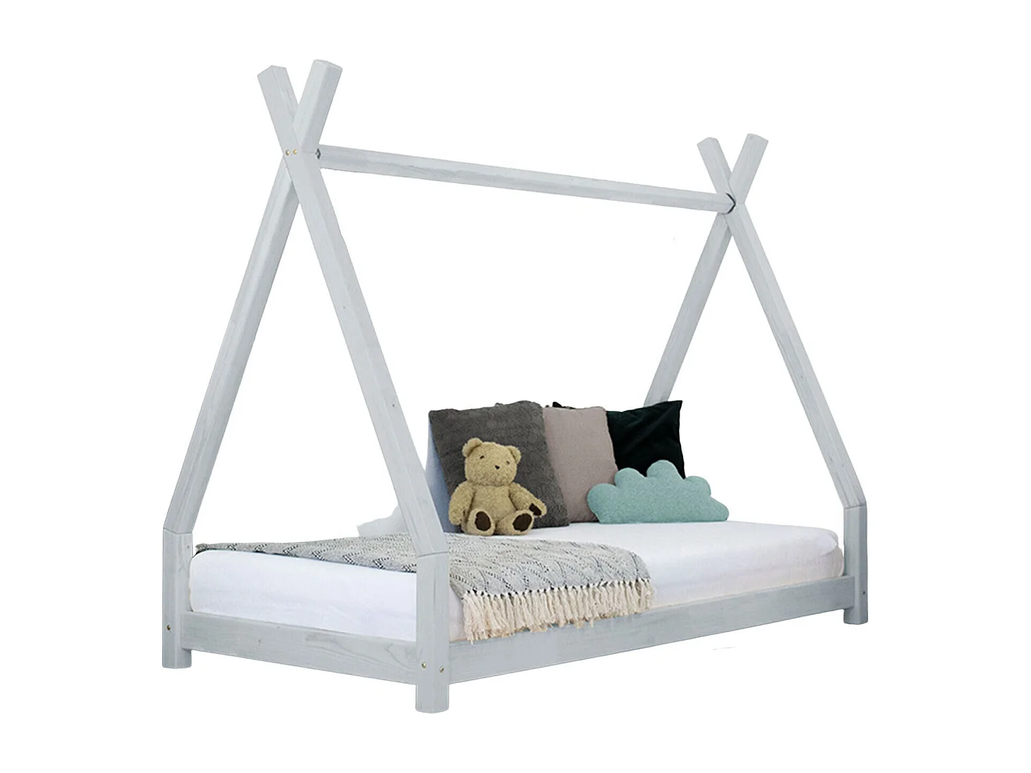 Lit tipi enfant NAKANA 90 x 200 gris clair