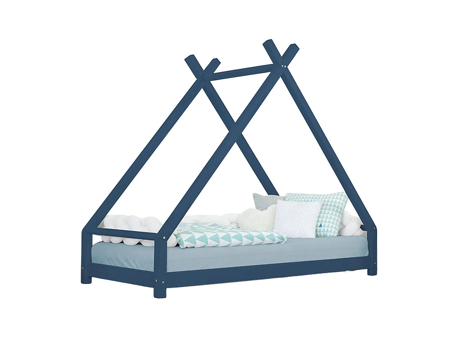Lit tipi enfant TAHUKA 90 x 190 bleu marine