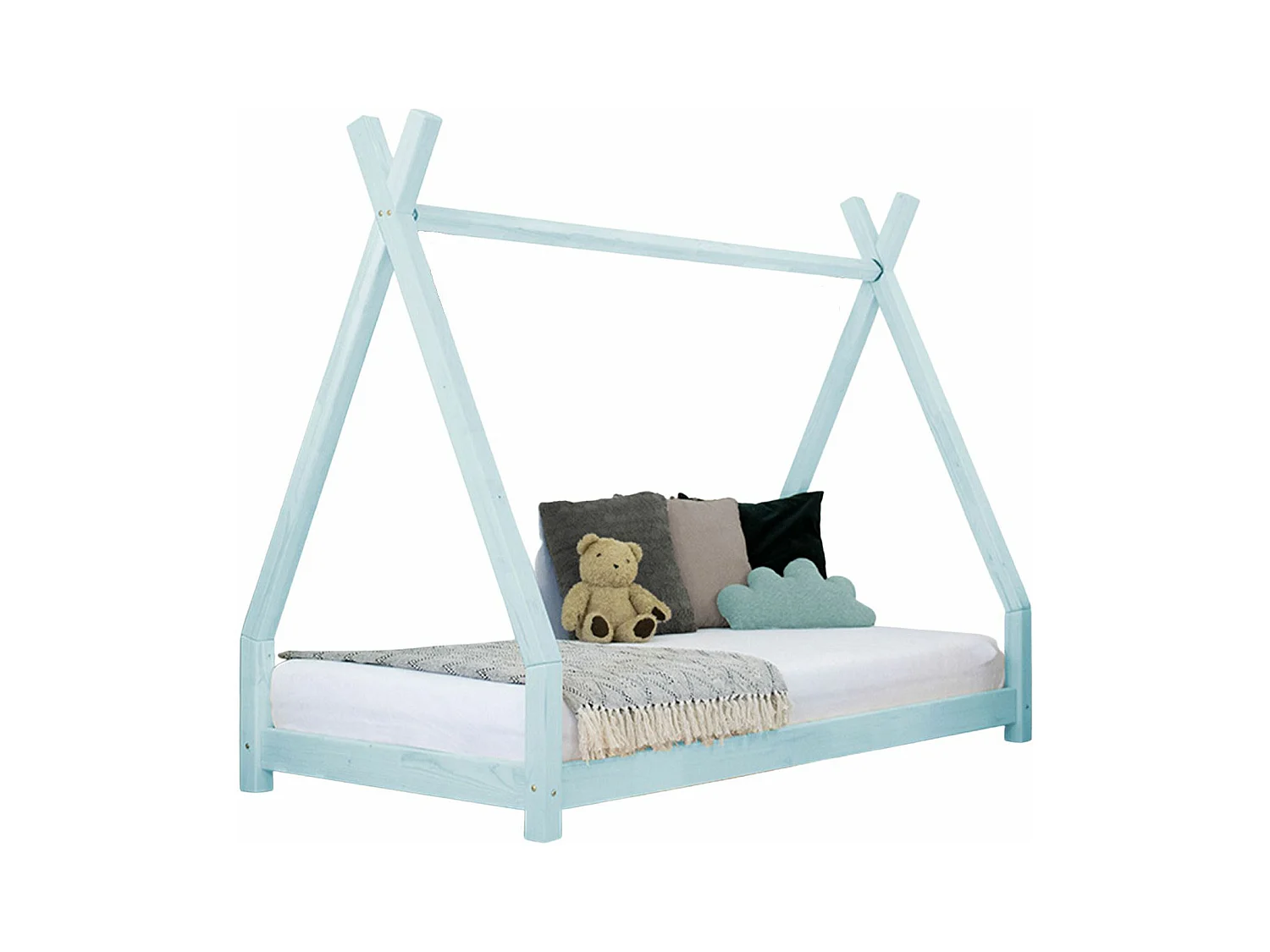 Lit tipi enfant NAKANA 80 x 180 bleu clair