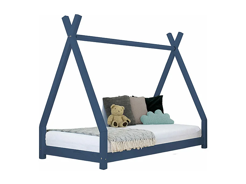 Lit tipi enfant NAKANA 120 x 180 bleu marine