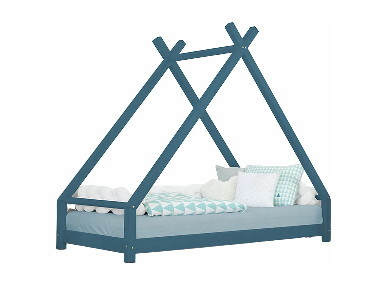 Lit tipi enfant TAHUKA 80 x 180 vert pétrole