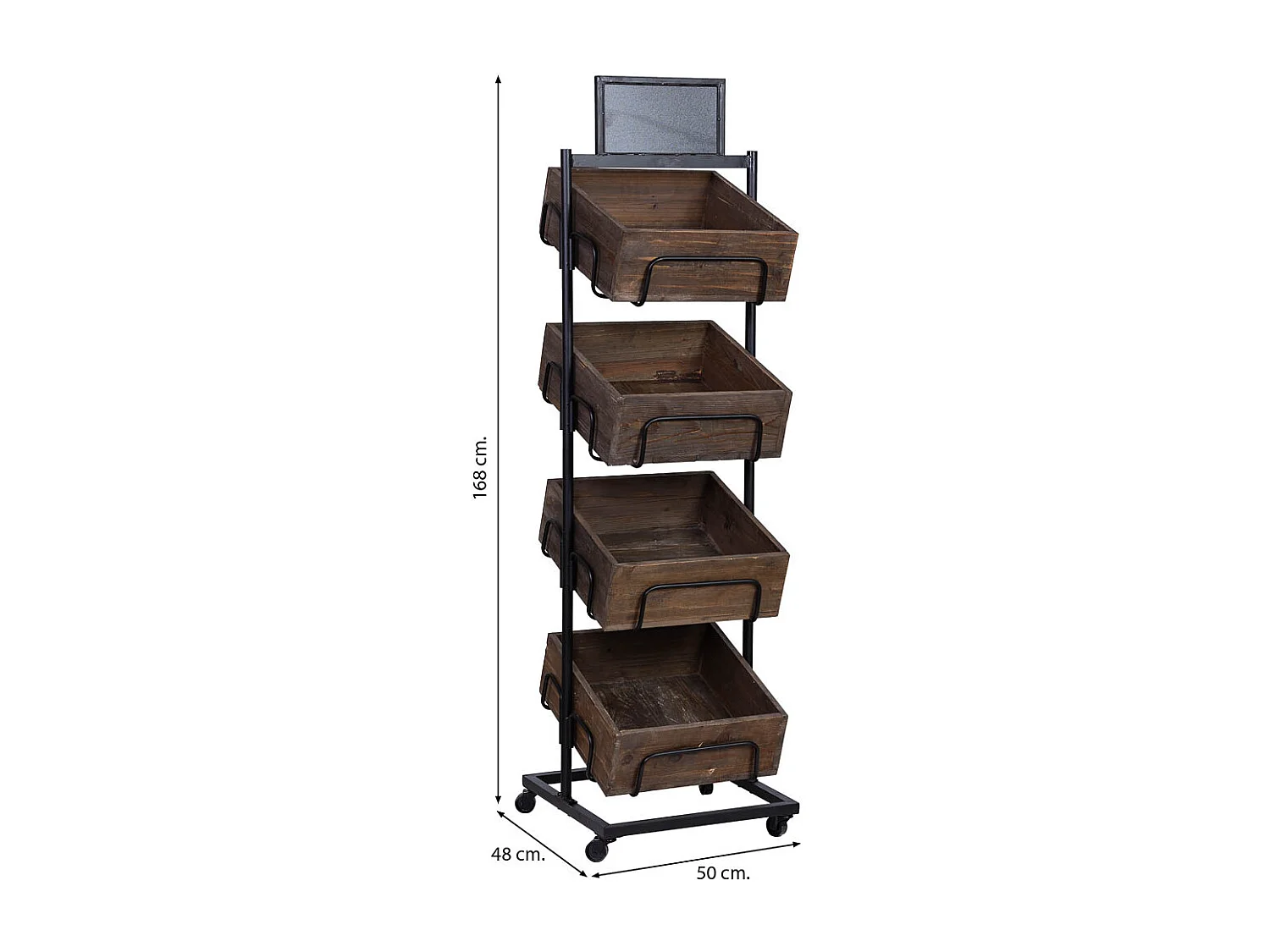Regale aus Holz und Metall, 50x48x168H cm