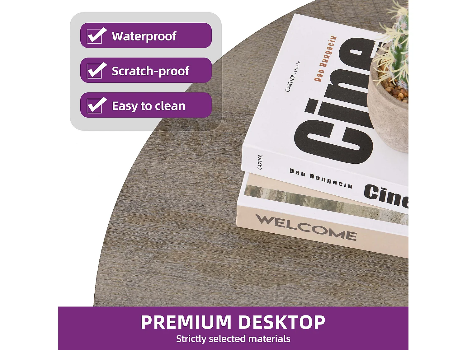 YITAHOME Table Basse Beige - Ronde - Table d'Appoint Industrielle à 2 niveaux - Table d'appoint en bois - Cadre en Métal Robuste - 80x80x46 cm