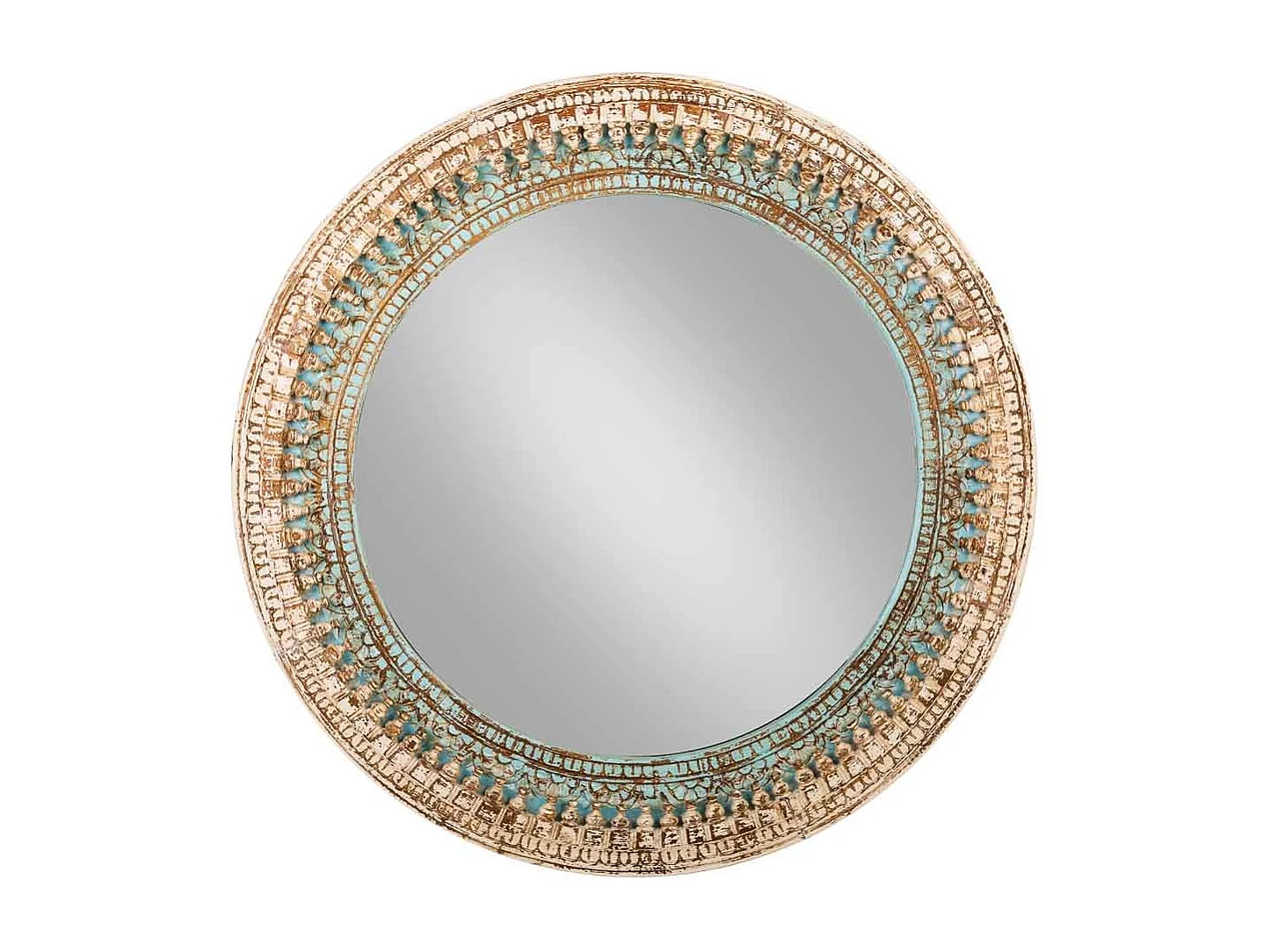 Miroir en bois artisanal 120x4x120h cm