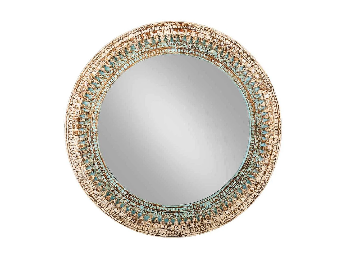 Miroir en bois artisanal 120x4x120h cm